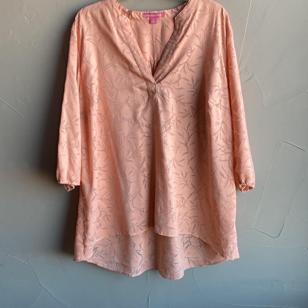 Woman Within Peach colored blouse Size L 18/20